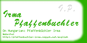 irma pfaffenbuchler business card