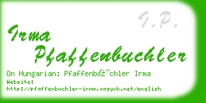 irma pfaffenbuchler business card